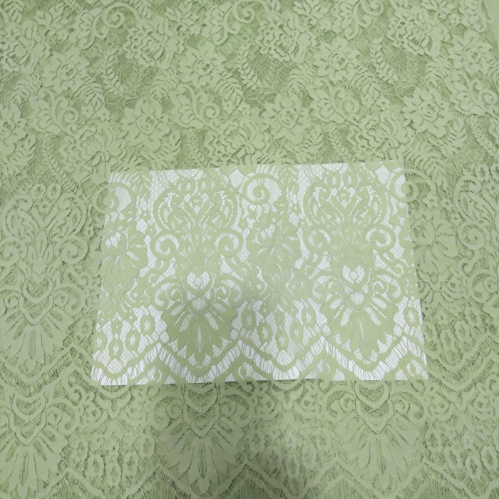 [COD] Bahan Brokat Semi Prancis Warna Sage Terbaru