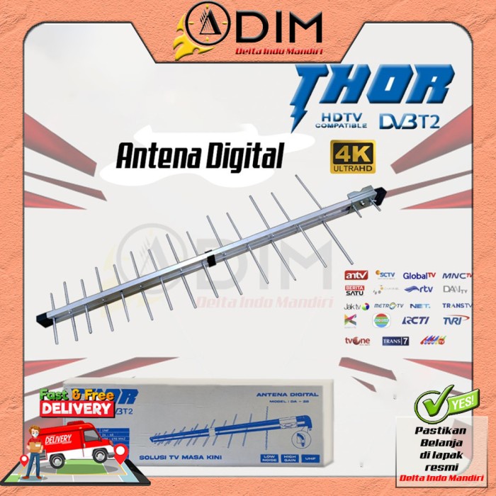 ANTENA TV DIGITAL OUTDOOR THOR DA-28 SMART SET TOP BOX, LCD TERBAIK
