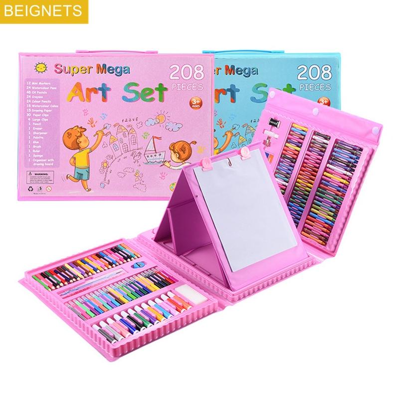 

208Pcs Alat Tulis Untuk Crayon Set Anak Lukisan Pena Serbaguna Netral Pulpen Warna Warni Set Dengan Papan Gambar