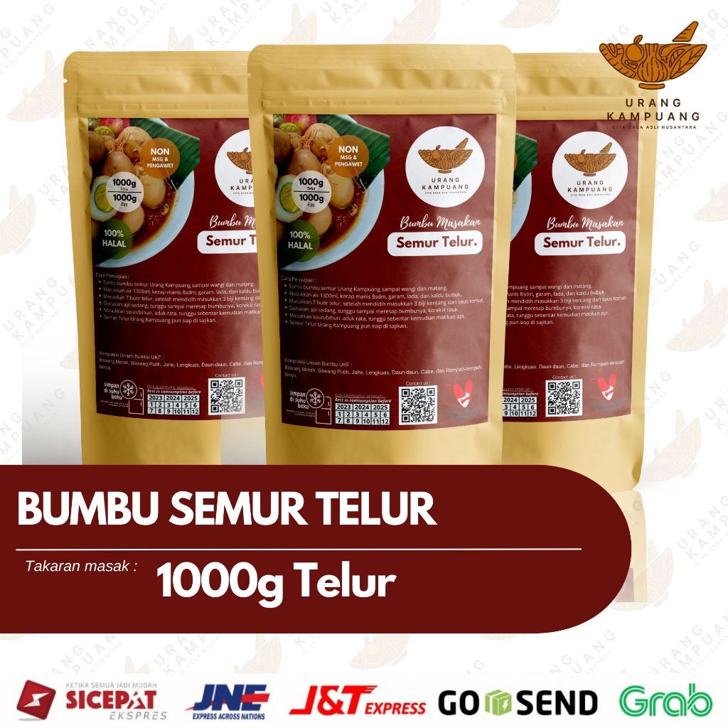 

Bumbu Semur Telur 1 Kg Telur non MSG dan Pengawet Urang Kampuang Food
