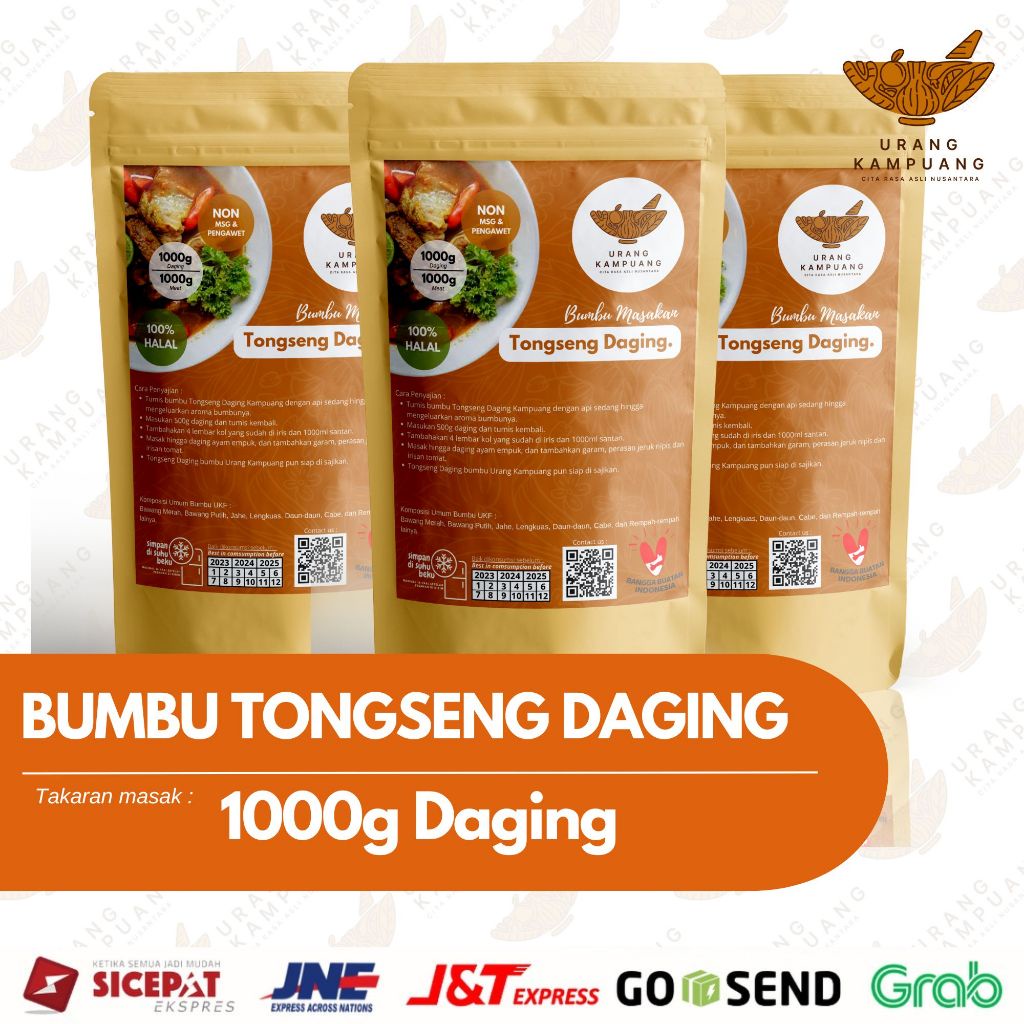 

Bumbu Tongseng Daging 1 Kg Daging Non MSG dan Pengawet Urang Kampuang Food