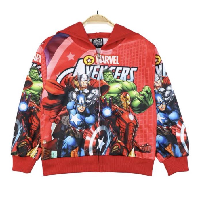 ern Jacket Hoddie Anak Laki-Laik Motif Superhero Avengers/Spiderman import