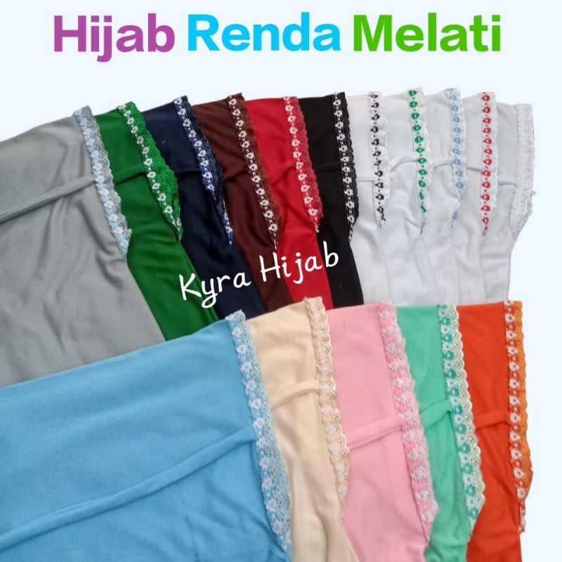 Jilbab Sekolah / Kerudung Anak / Hijab Bergo Renda Melati Sekolah Anak Ukuran TK SD SMP (Part 3)