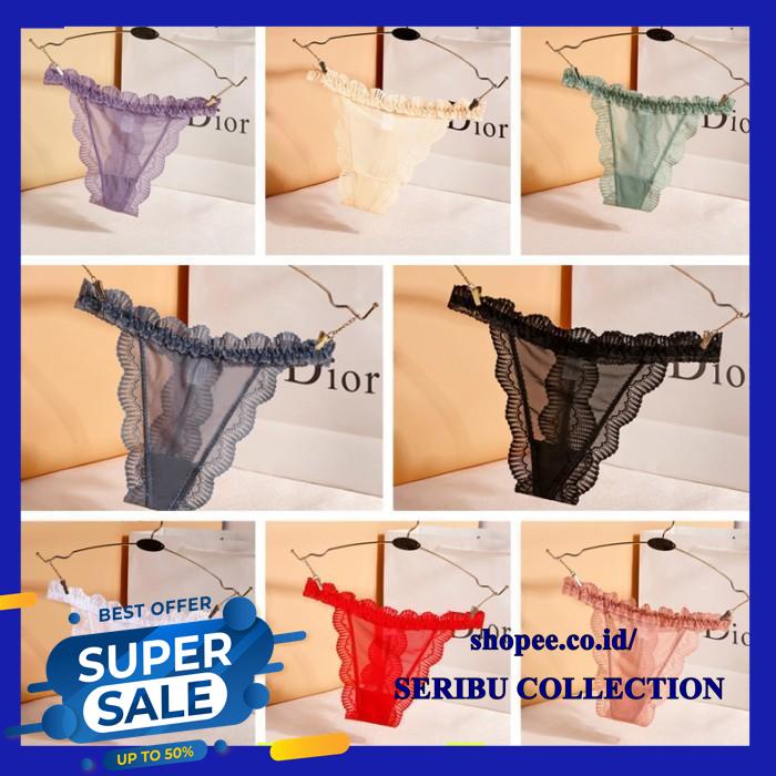 CELANA DALAM WANITA LACE CD TRANSPARAN SEXY G STRING  GRATIS ONGKIR 