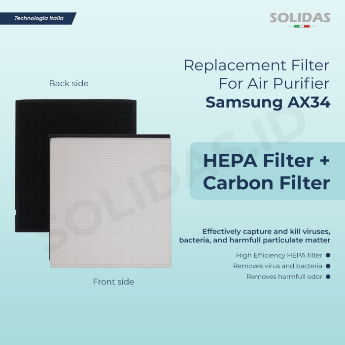 Replacement Filter HEPA + CARBON For Air Purifier Samsung AX34
