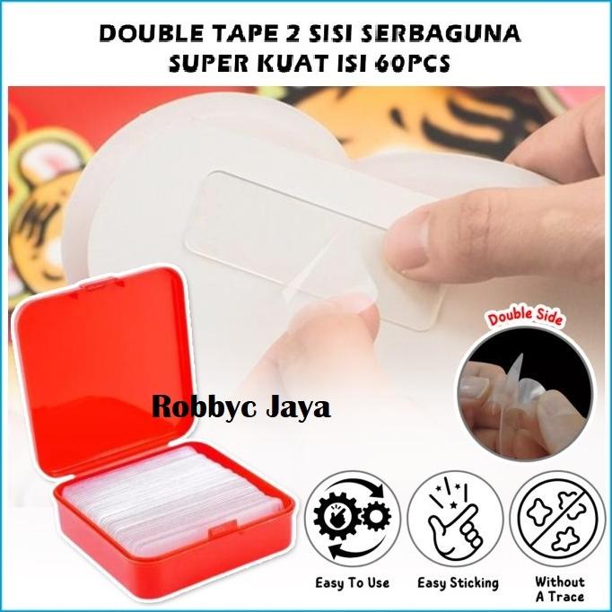 

cusss order] Sticker Nano Solasi Double Tape Isi 60 Pcs Perekat 2 Sisi Transparan