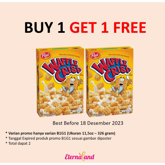 

Post Waffle Crips Cereal - Sereal Waffle Crisp Impor Usa