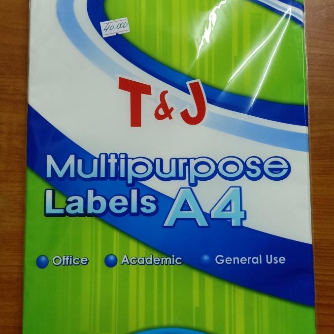 Label Kertas Stiker A4 Putih Polos Isi 25 Lbr Multi Purpose Labels Kode 558