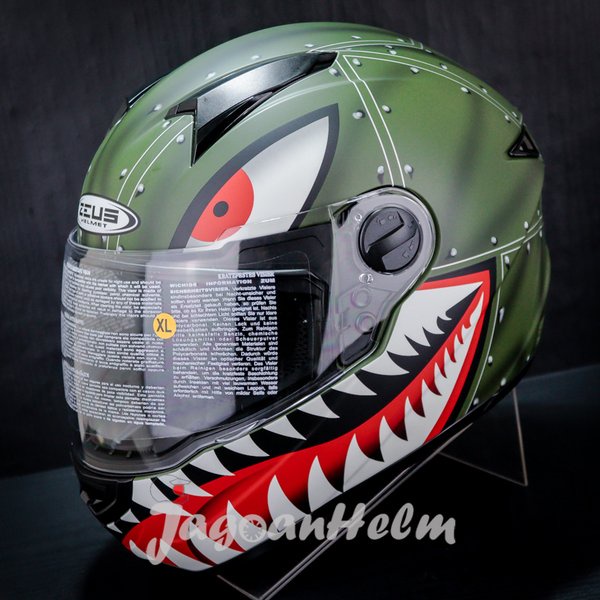 Zeus Helm Zs811 Al38 Flat Green Silver Zs 811 Single Visor