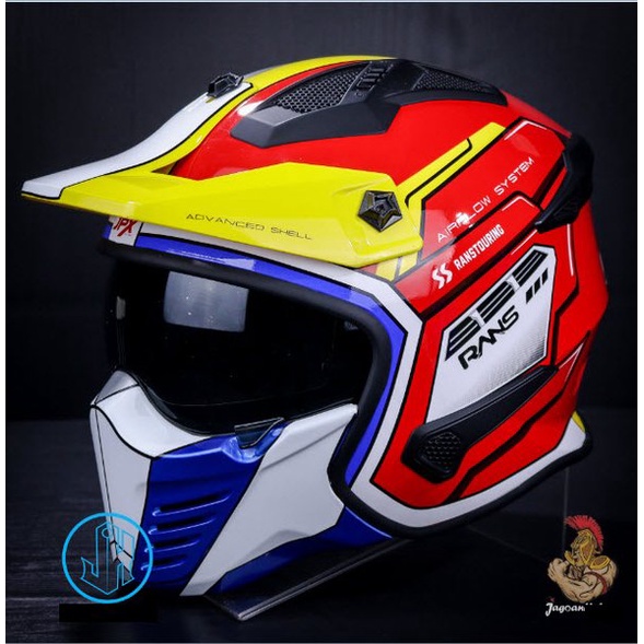 Jpx Helm Mx726R Vts Rans Red Ferrari Gloss Mx726 R Crossover Mx 726R