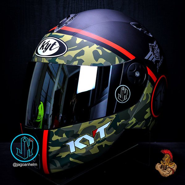 Kyt Helm Xrocket 03 -Visor Iridium -Green Doff - X Rocket