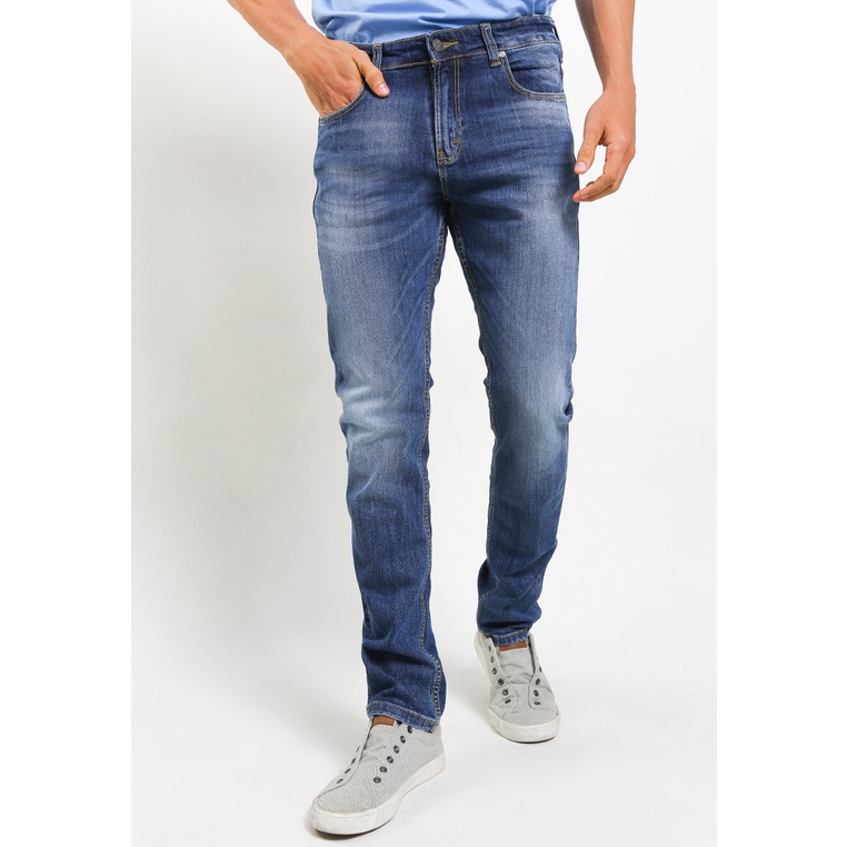 Celana Jeans Lois Original Pria Denim Kancing dan resleting depan Asli Unik Straight Fit Pants SLS2201D Male Casual