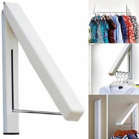 Luar Biasa Hanger Gantungan Baju Jemuran Dinding Lipat Indoor Minimalis Stainless