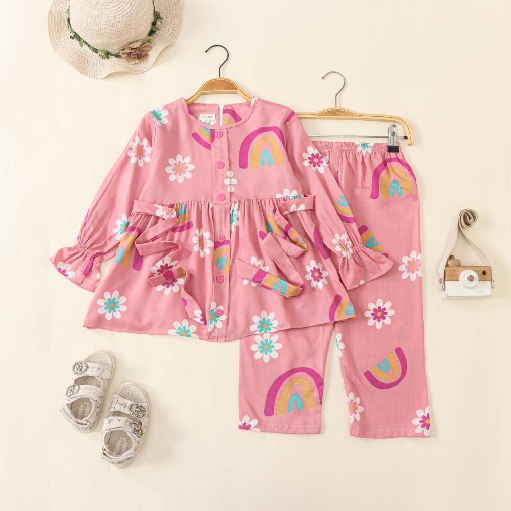 Terbaru - Chieky - One Set Rayon  Anak/ Set Tunik anak 1-10 Tahun/Setelan anak perempuan ~