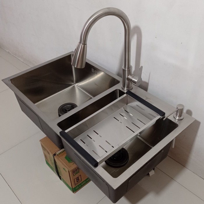 Kitchen Sink Wastafel Bak Cuci Piring 2 Lubang Stainles Sus 304 Best