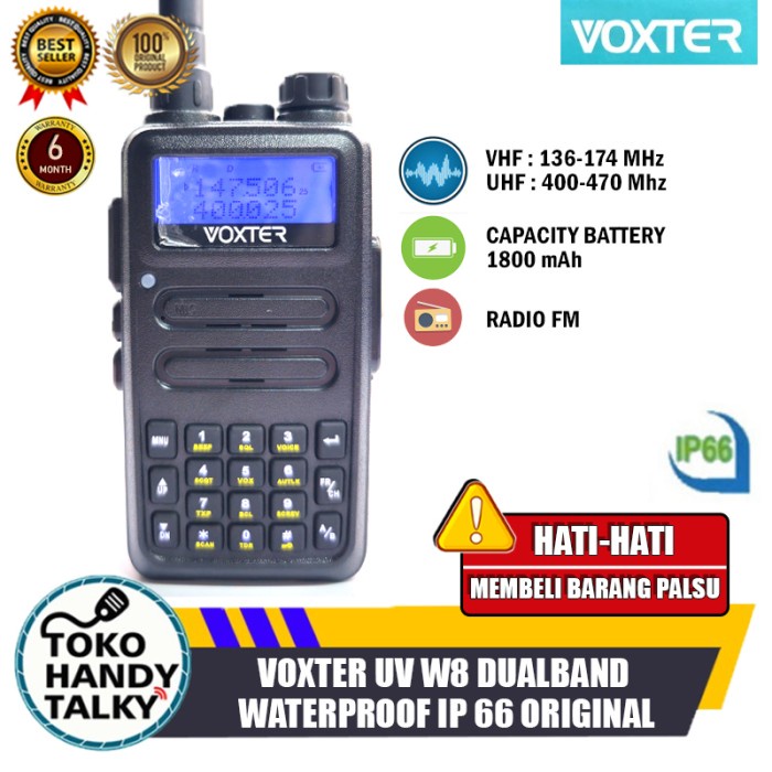 VOXTER UV W8 HT DUALBAND VOXTER UV W8 HT WATERPROOF IP 66 ORIGINAL