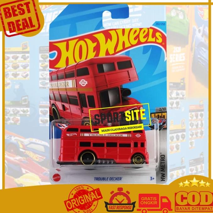 Hot Wheels Trouble Decker Merah London Bus Metro Diecast Ori Mattel Kode 561