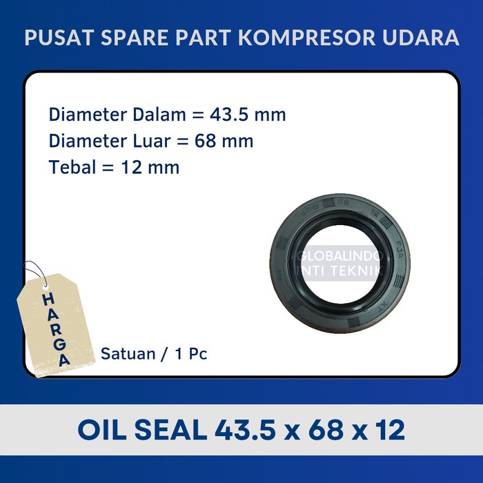 FREE ONGKIR OIL SEAL / OLI SEAL / SEAL OLI / SEAL OIL KOMPRESOR ANGIN SHARK 7.5 HP FREE ONGKIR