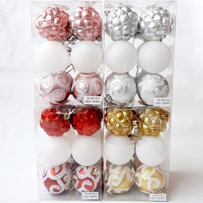 

Bola Natal Isi 12 6Cm 8Cm Hiasan Pinus Pohon Natal Merah Rosegold Gold Limited Edition