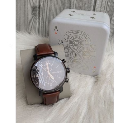 JAM BQ2459 RHETT CHRONOGRAPH BROWN LEATHER WATCH JEWELRY