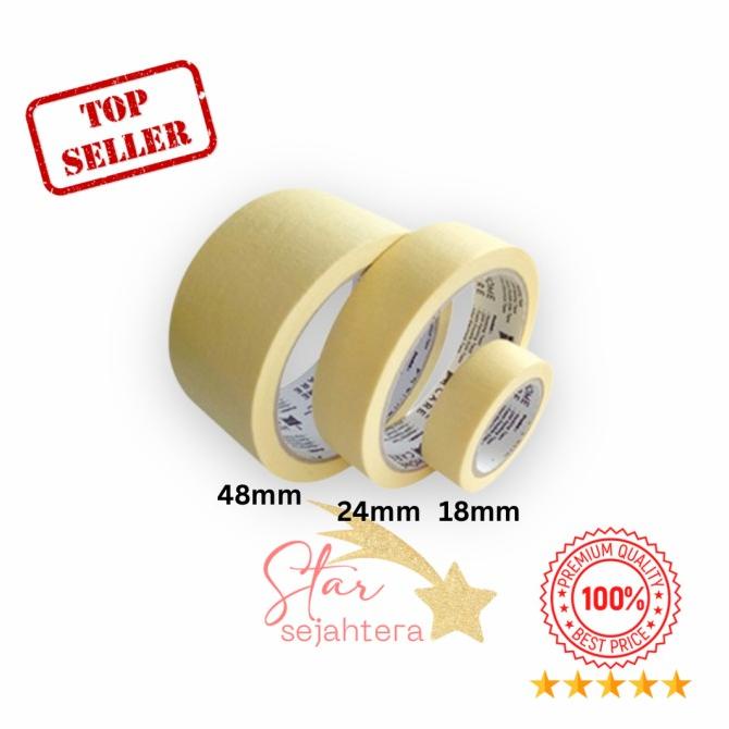 

`````````] Lakban Selotip Kertas 18 24 48 mm 1" 2" inch Kingstone Masking Tape