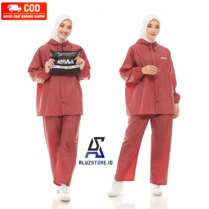 Terbaru Jas Hujan Akula Pria Wanita Setelan Mantel Hujan Tebal Lentur Ready