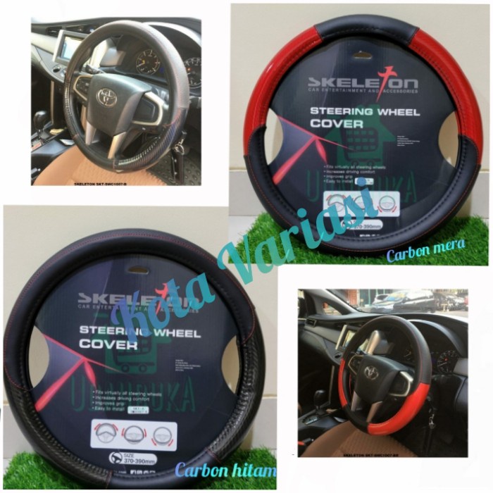 Sarung Stir Mobil Avanza Xenia Veloz 2022 Cover Stir Mobil Carbon