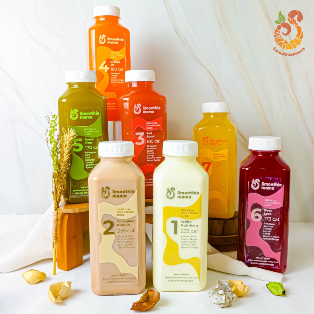 

Paket Detox Cold Pressed Intense 7 Bottles One Day X Smoothiemama ! Jus Sehat Aneka Varian Jus