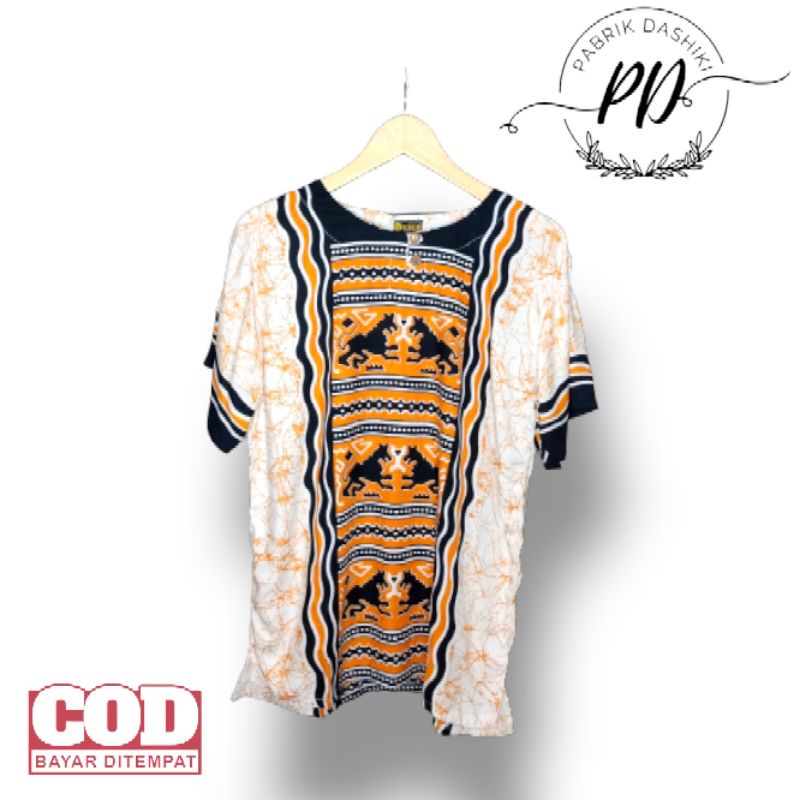 Baju etnik motif kuda putih/ baju pria wanita/ baju santai/ baju kaos etnik