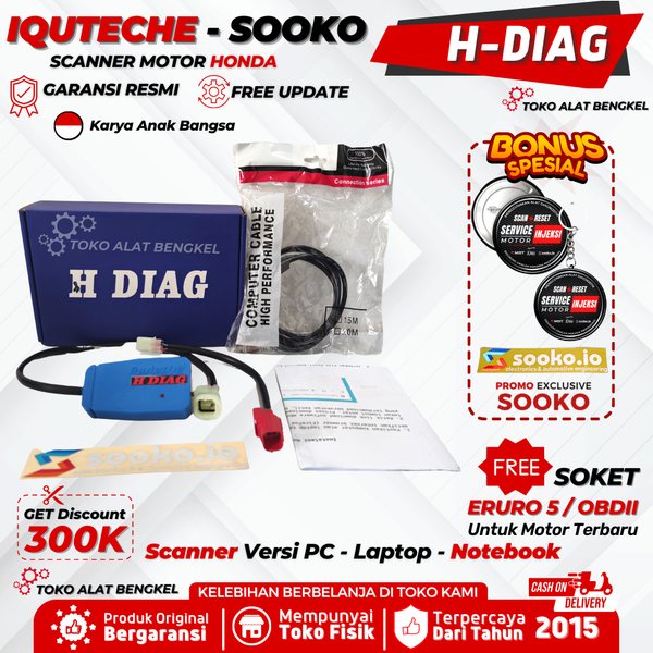 Scanner motor HONDA versi Laptop/ PC ,Merk IQUTECHE H-DIAG