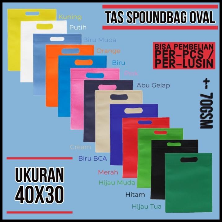 

BEST DEAL TAS SPUNBOND SPOUNDBOND GOODIE BAG OVAL POLOS 25 X 35 30 X 40 1 LUSIN