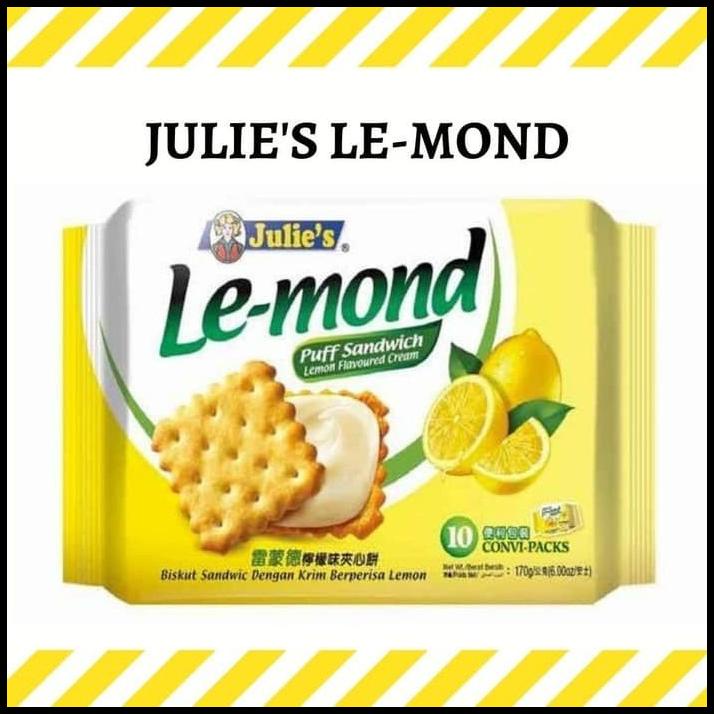 

HOT DEAL BISKUIT LE-MOND JULIE'S LEMON 170GR SANDWICH PUFF LEMON LEMOND JULIES