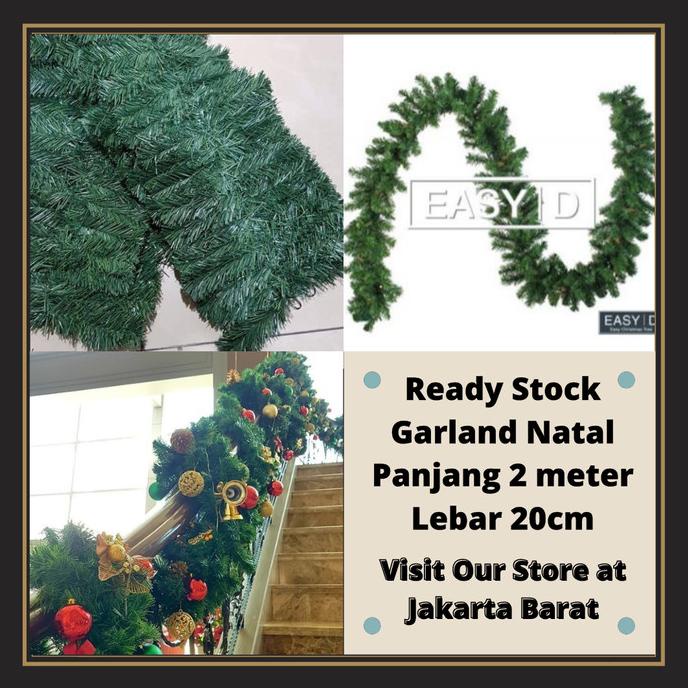 Garland Natal 2 meter Hiasan daun natal - Garlan natal 2m