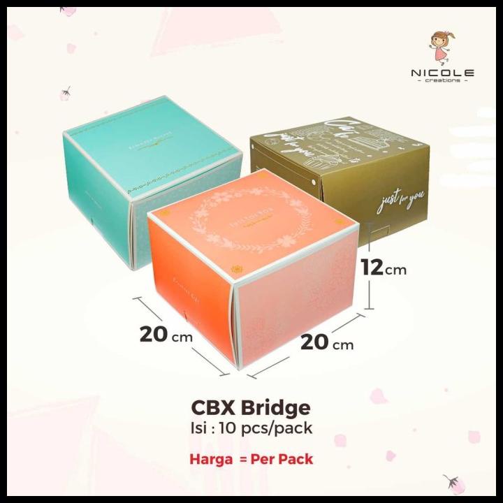 

HOT DEAL CAKE BOX/PACKAGING KUE/KOTAK KUE BRIDGE UK 20 X 20 X 12 CM BY NICOLE !!!!!