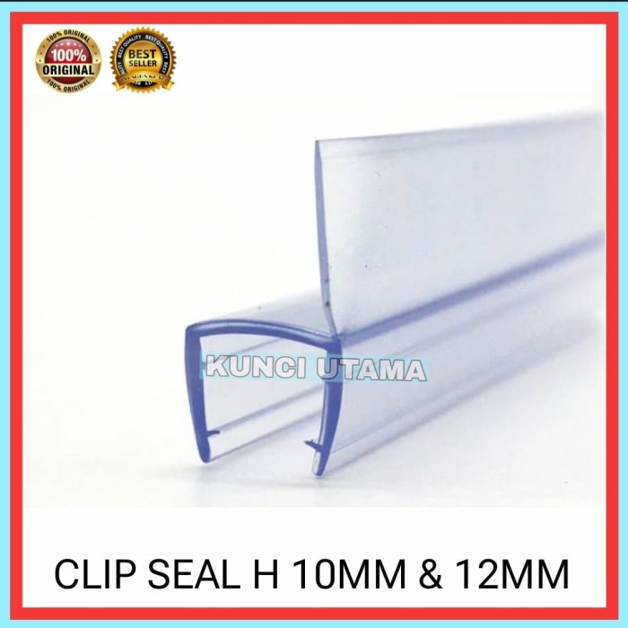 CLIP SEAL PINTU KACA 10MM 12MM SEAL PINTU KACA BENTUK H DEKSON POLOS