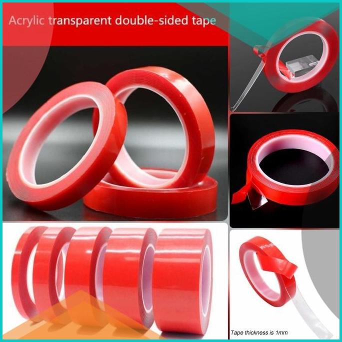 

Perekat Double Tape Acrylic Adhesive Kuat Tebal 1mm Transparan Sticke