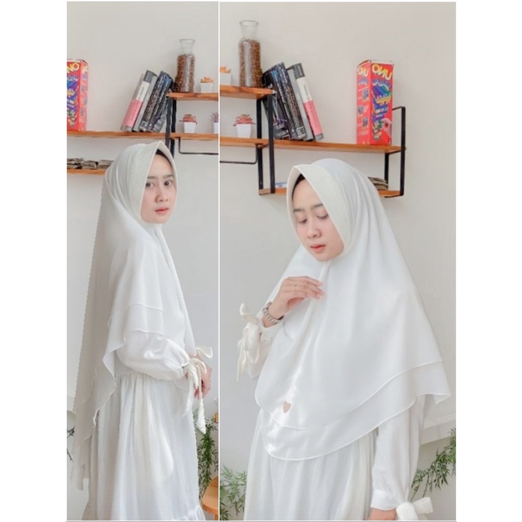 STYLISH HIJAB DAILY hijab Jilbab Kerudung Instan Khimar Sar'i Jumbo Putih Ped Busa antem Mat