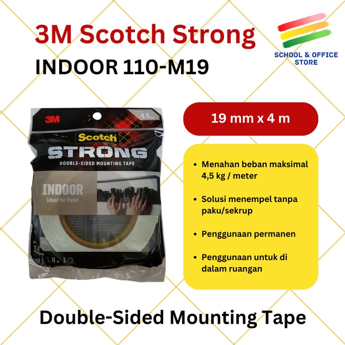 

Terbaru 3M Scotch Strong Indoor Double Tape / Mounting Tape 19 Mm X 4 M Promo Terlaris