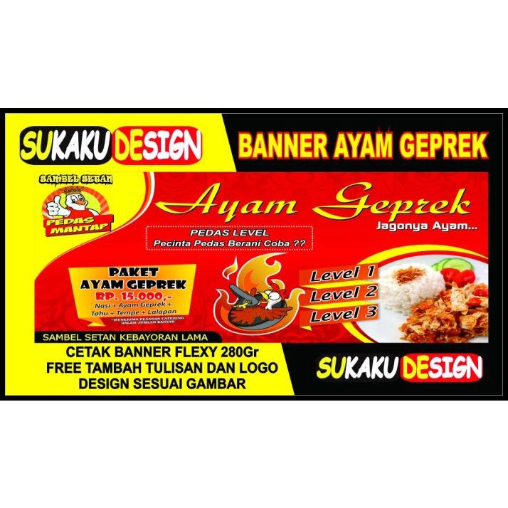 TERMURAH SPANDUK / BANNER USAHA AYAM GEPREK 