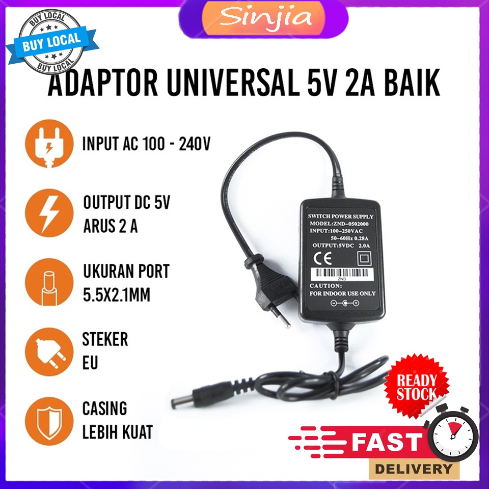 Media Converter Power Plug Adaptor 5V 2A HTB 3100 Adaptor Plug Baik SWITCHING POWER ADAPTOR