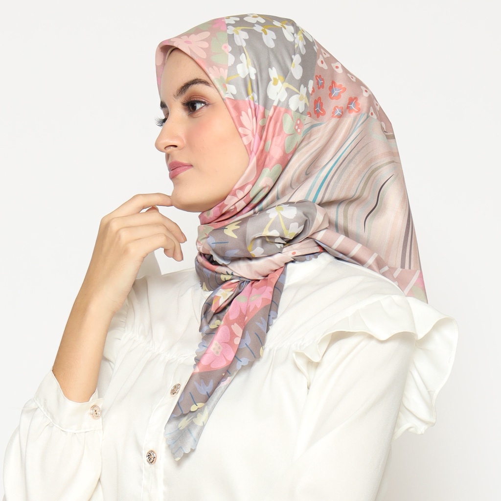 STYLISH HIJAB DAILY CASUAL COOKIE - PINK Diiva Scarf Voal Motif Print Premium Jilbab Hijab