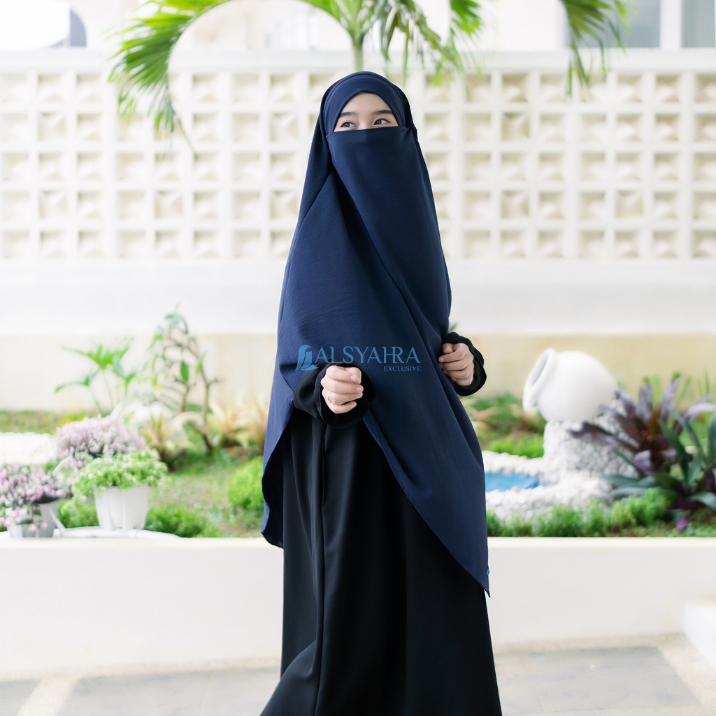 STYLISH HIJAB DAILY Alsyahra Exclusive French Khimar Ayumi Luxury Airflow Size XL