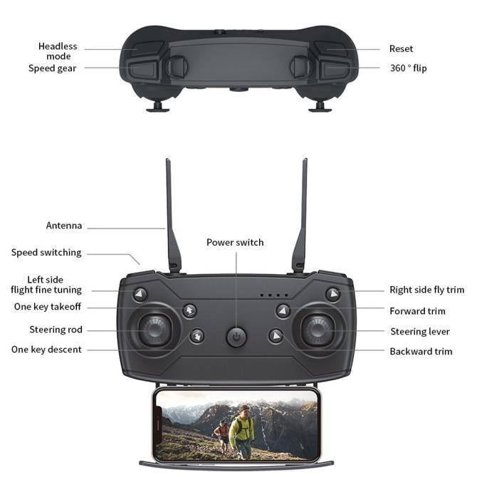 Drone Camera 4K E88 Pro Uav Drone Quadcopter Remote Control Portable