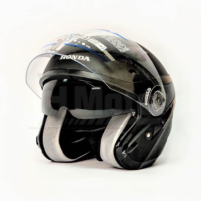 Honda ORI Helm Luxury Stylish Helmet Half Face - HITAM BLACK