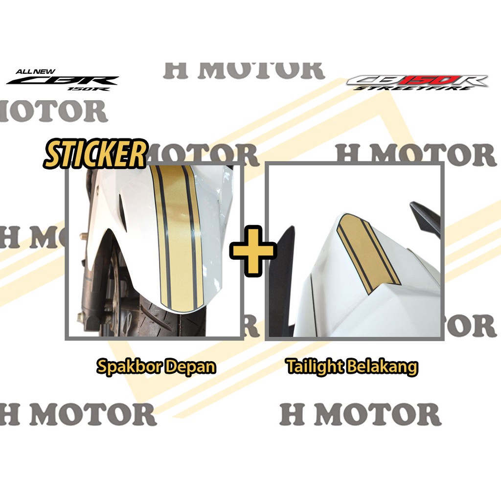 CB / CBR 150R / 150 R - Honda ORI Sticker Stiker Spakbor Depan + Tailight - GOLD