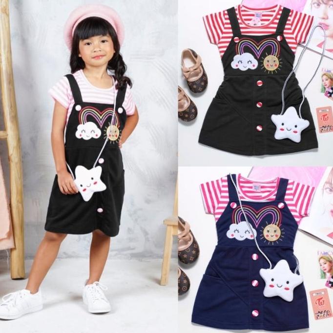 [FREE TAS] Dress Lilly uk 1-9 Tahun / Baju Anak Cewek Import Overall