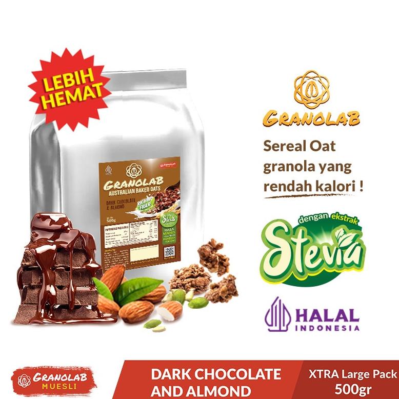 

TERBAIK GRANOLA 500 GR DARK CHOCOLATE & ALMOND - GRANOLAB MUESLI HANYA HARI INI
