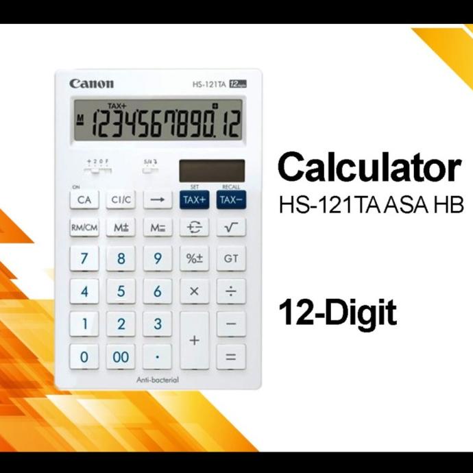 

KALKULATOR CANON HS-121TA ASA HB 12 DIGIT ANTI BACTERIAL DESKTOP