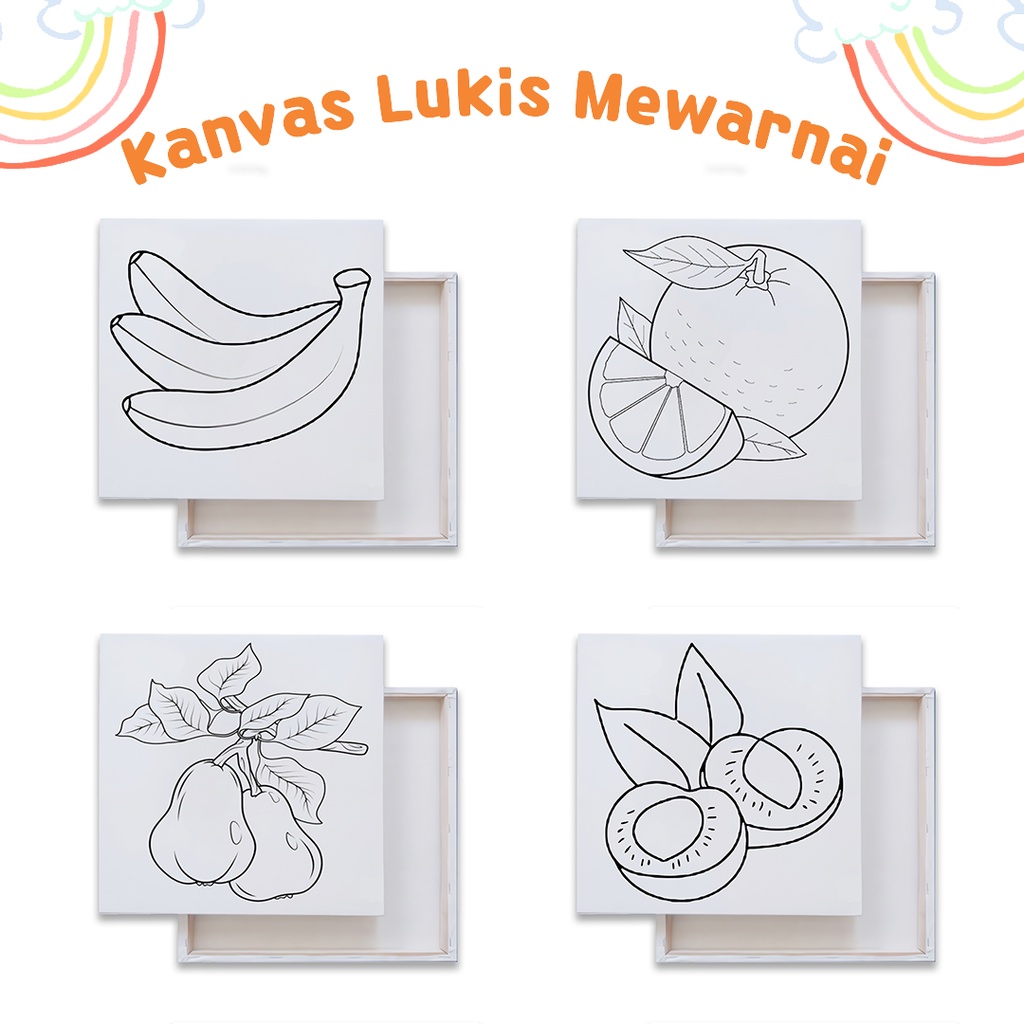 

Kanvas Lukis Sketsa Gambar Mewarnai Anak Anak Desain Fruit Buah