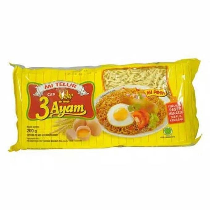 

3 Ayam Mie Telor Kuning 200Gr | Mie Instant